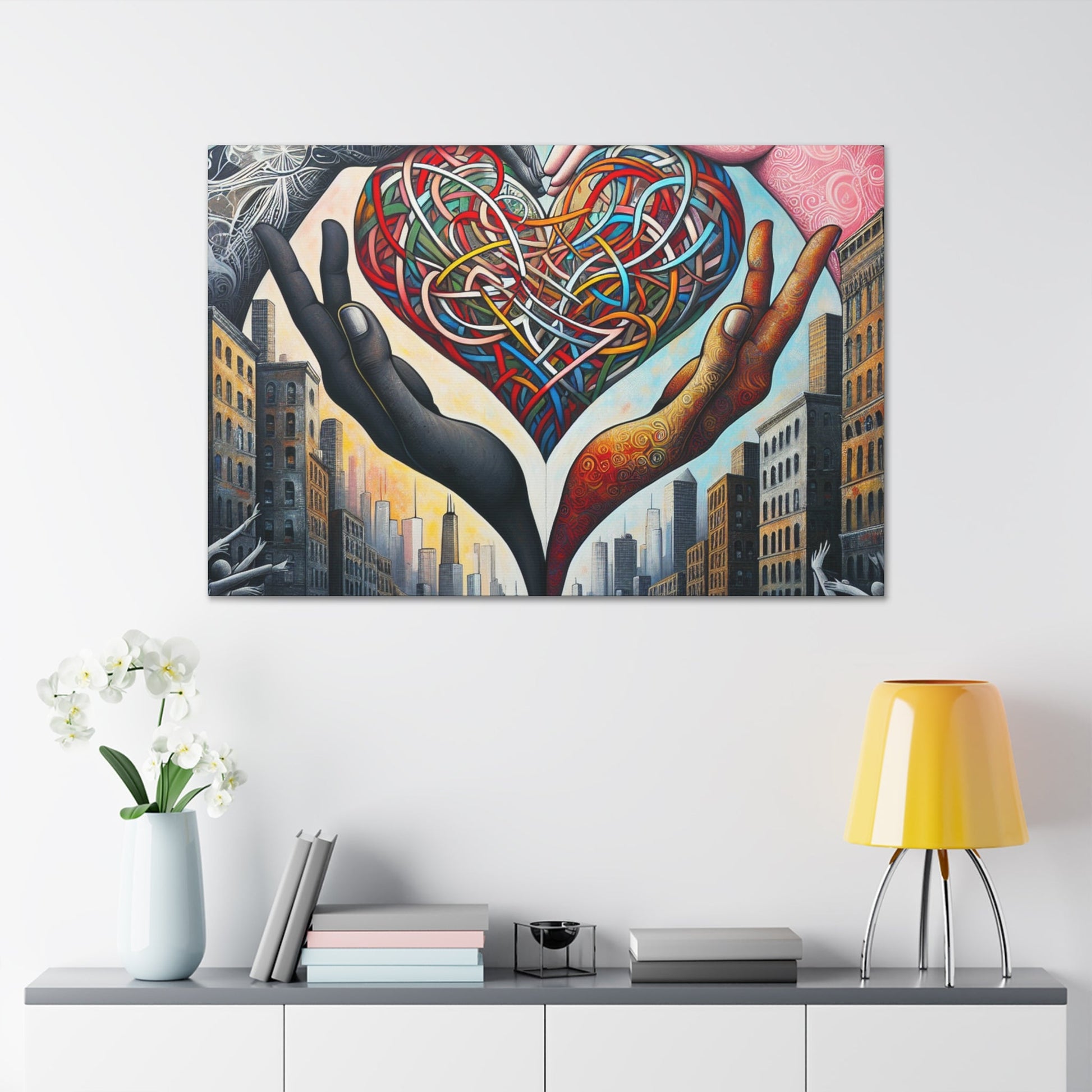 "Cosmic Heart of Urban Unity" - Canvas - Authentic4Us