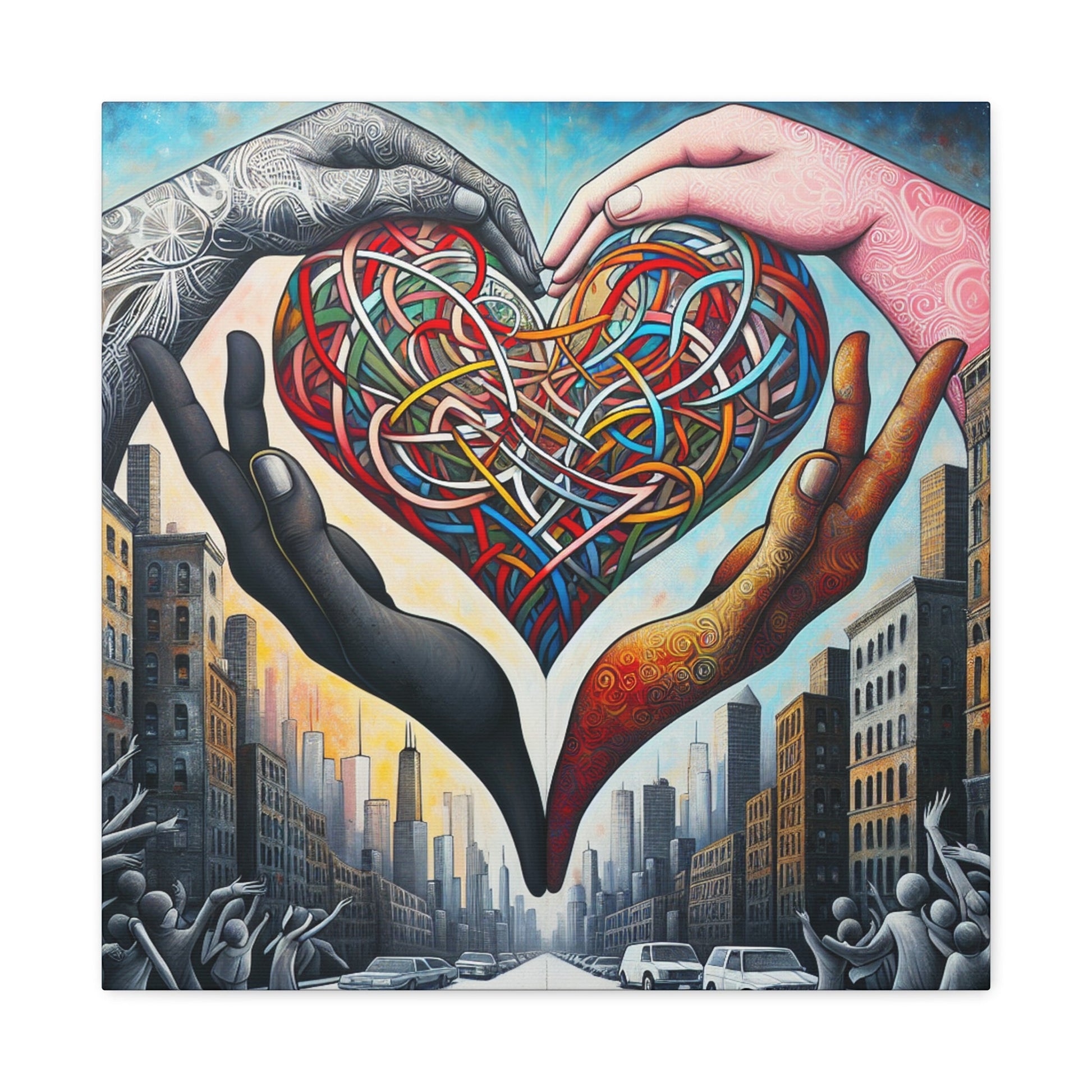 "Cosmic Heart of Urban Unity" - Canvas - Authentic4Us