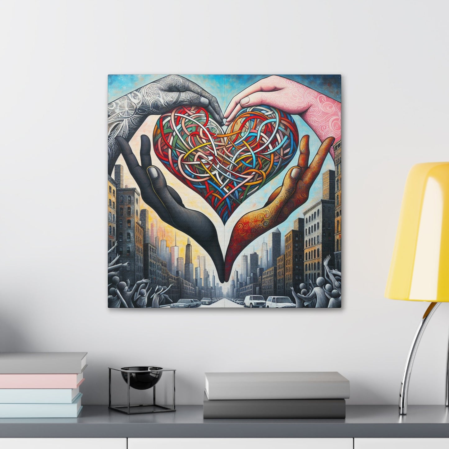 "Cosmic Heart of Urban Unity" - Canvas - Authentic4Us