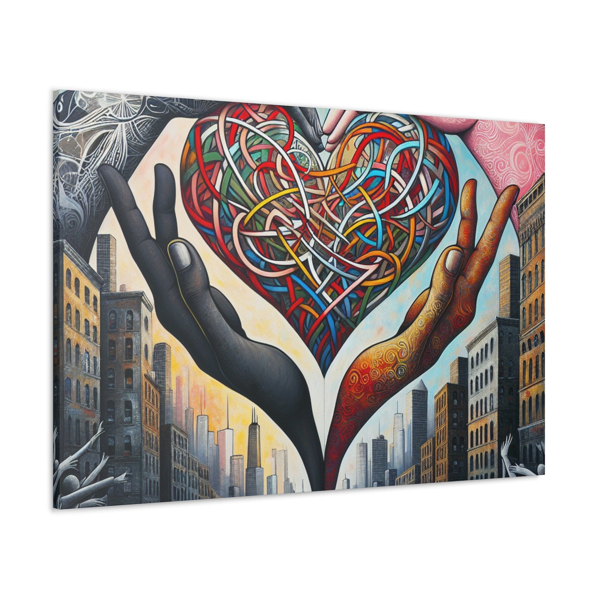 "Cosmic Heart of Urban Unity" - Canvas - Authentic4Us