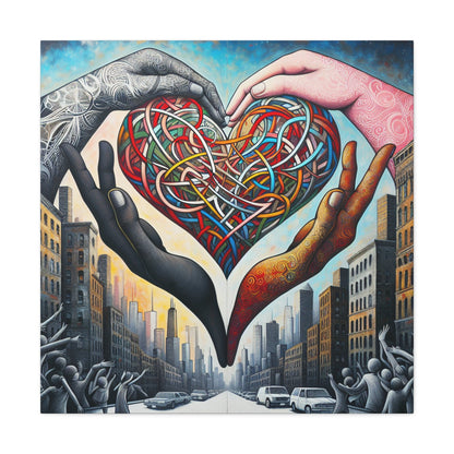 "Cosmic Heart of Urban Unity" - Canvas - Authentic4Us