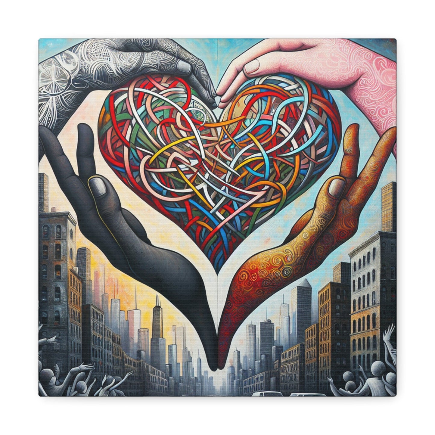 "Cosmic Heart of Urban Unity" - Canvas - Authentic4Us