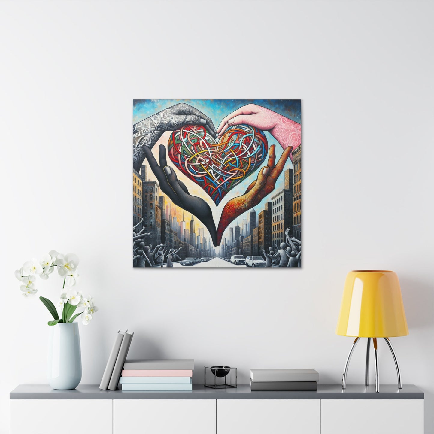 "Cosmic Heart of Urban Unity" - Canvas - Authentic4Us