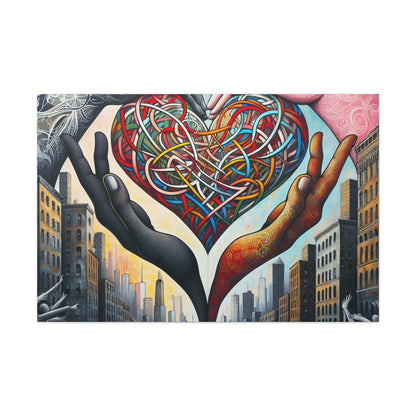 "Cosmic Heart of Urban Unity" - Canvas - Authentic4Us