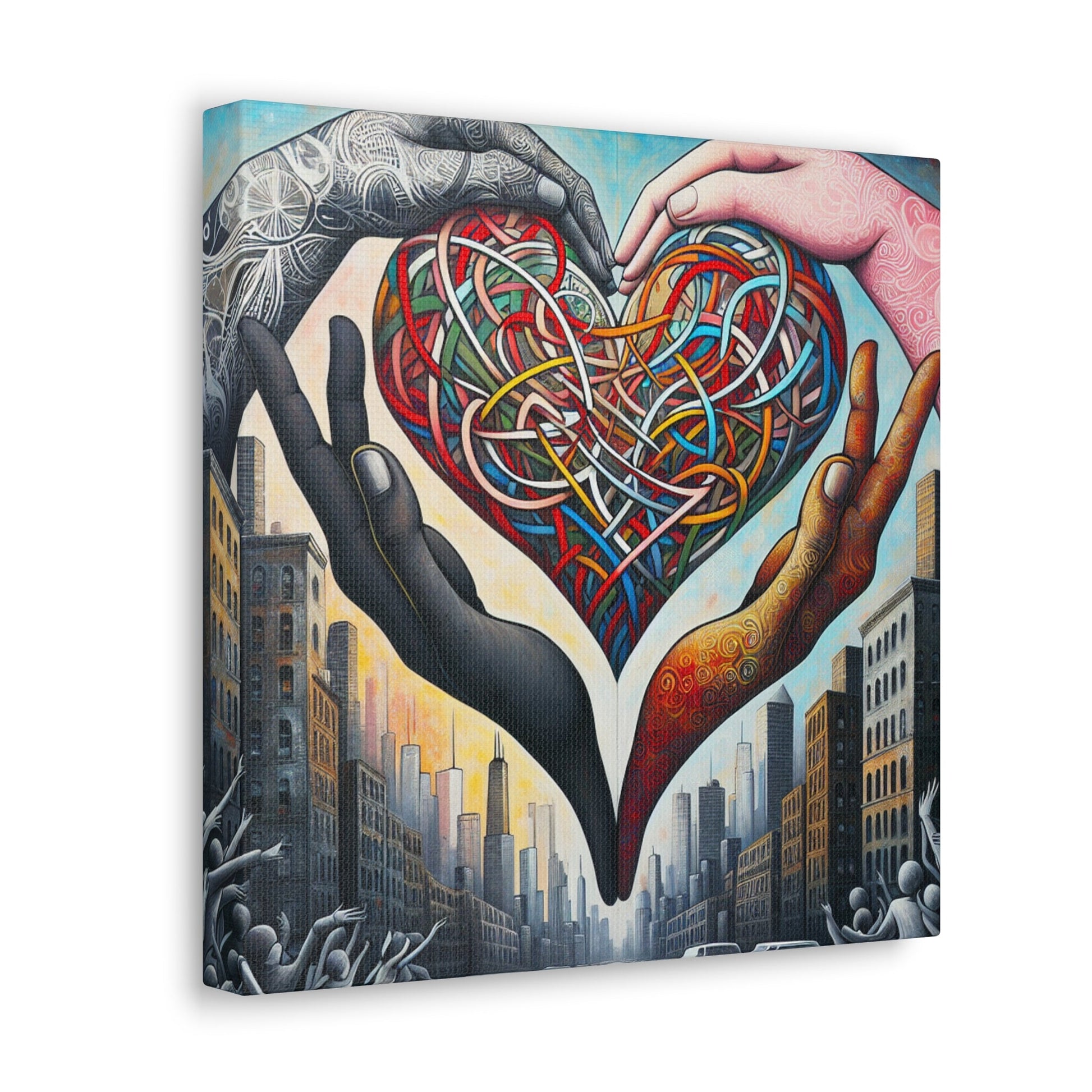 "Cosmic Heart of Urban Unity" - Canvas - Authentic4Us