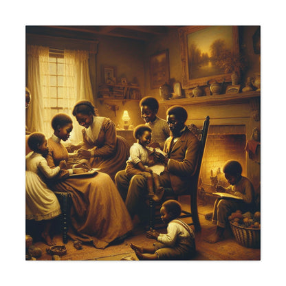 "Cozy Family Moments: A Serene Domestic Scene" - Canvas - Authentic4Us