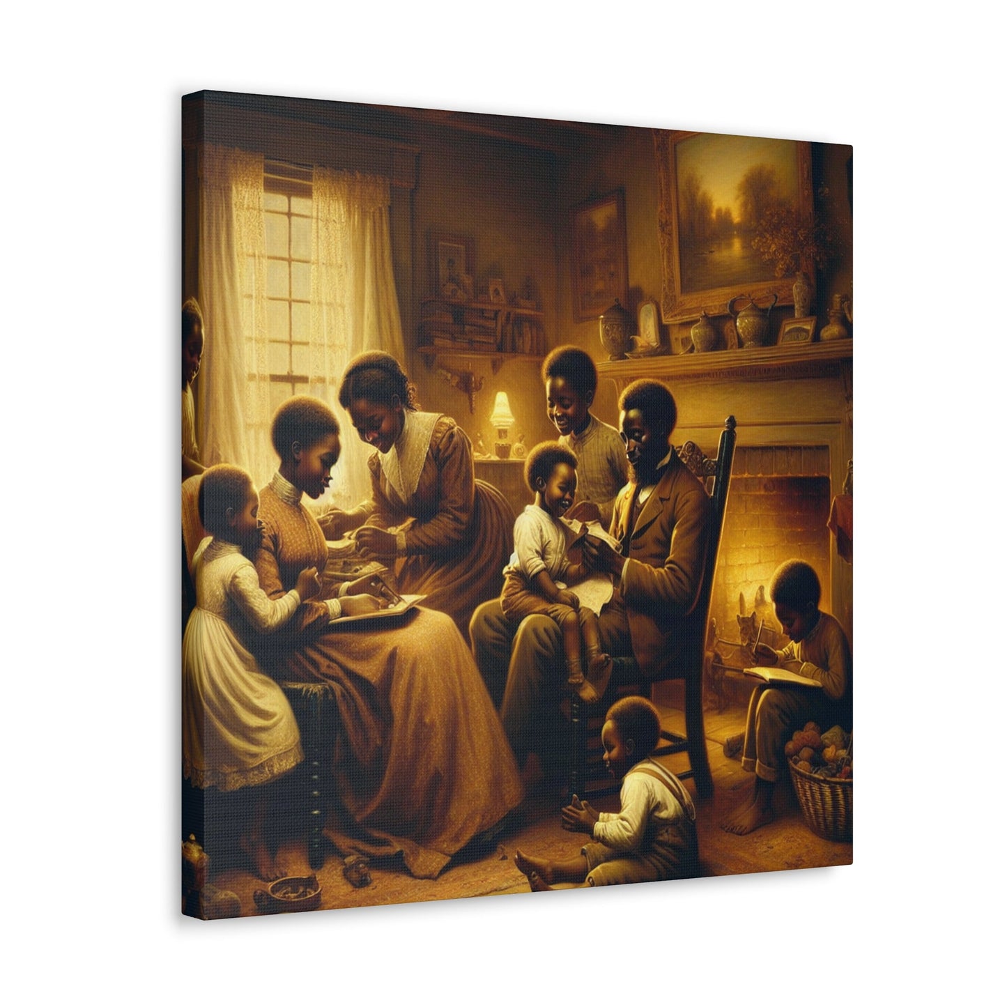 "Cozy Family Moments: A Serene Domestic Scene" - Canvas - Authentic4Us