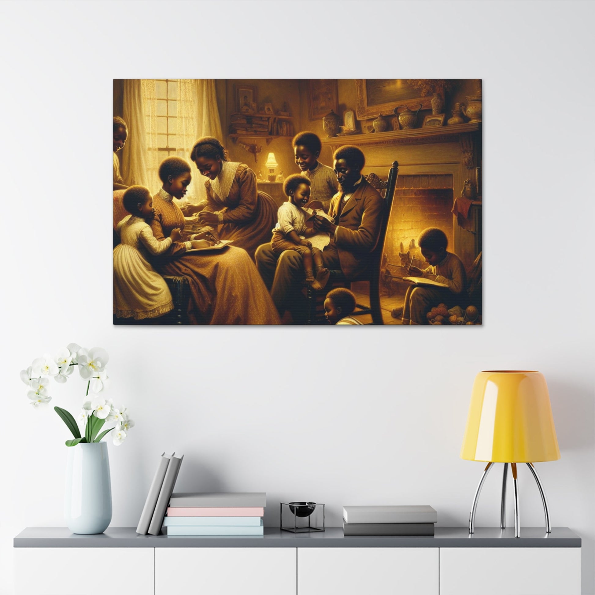 "Cozy Family Moments: A Serene Domestic Scene" - Canvas - Authentic4Us