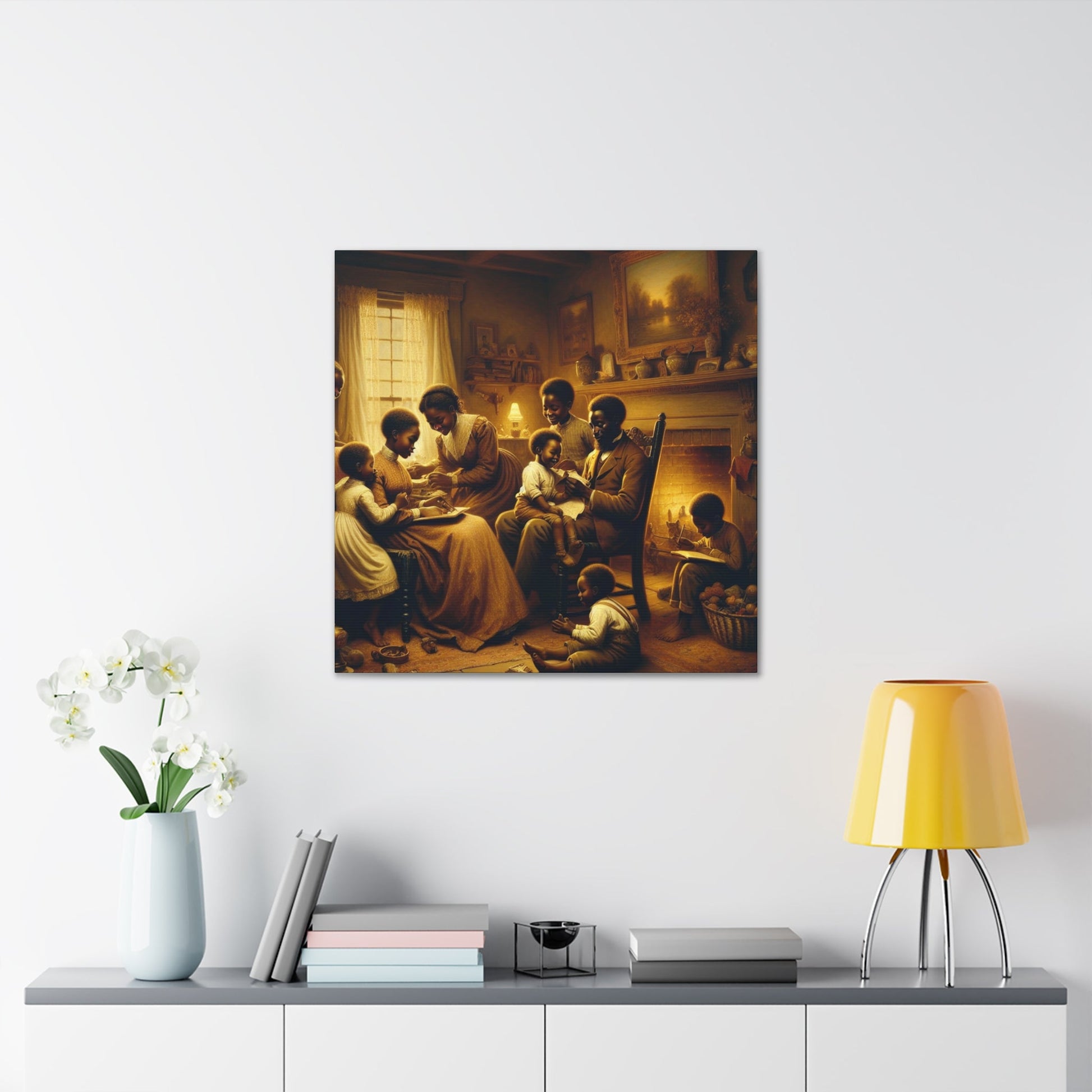 "Cozy Family Moments: A Serene Domestic Scene" - Canvas - Authentic4Us