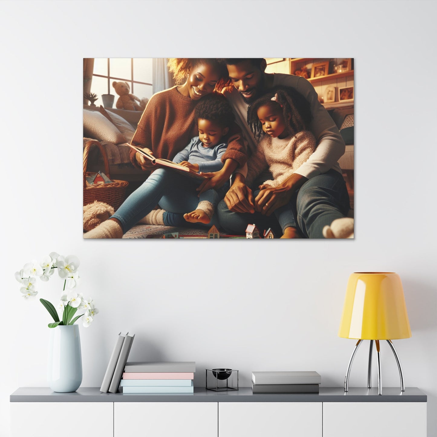 "Cozy Family Reading and Bonding" - Canvas - Authentic4Us