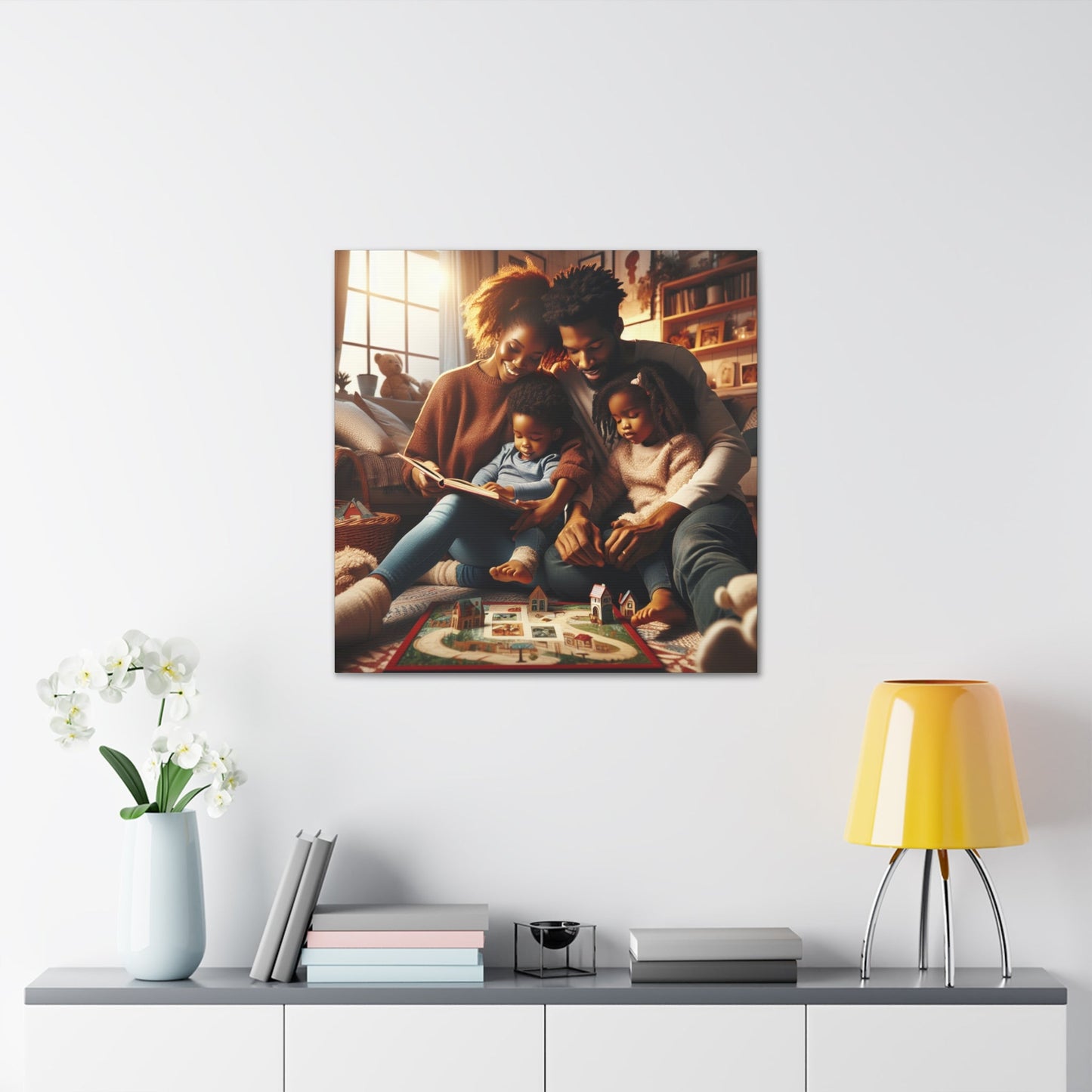 "Cozy Family Reading and Bonding" - Canvas - Authentic4Us