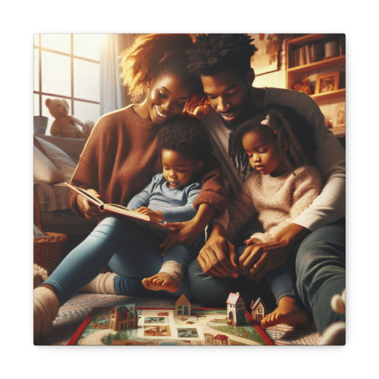 "Cozy Family Reading and Bonding" - Canvas - Authentic4Us