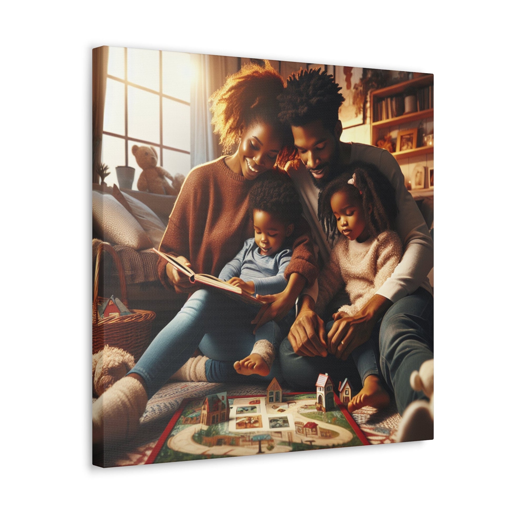 "Cozy Family Reading and Bonding" - Canvas - Authentic4Us