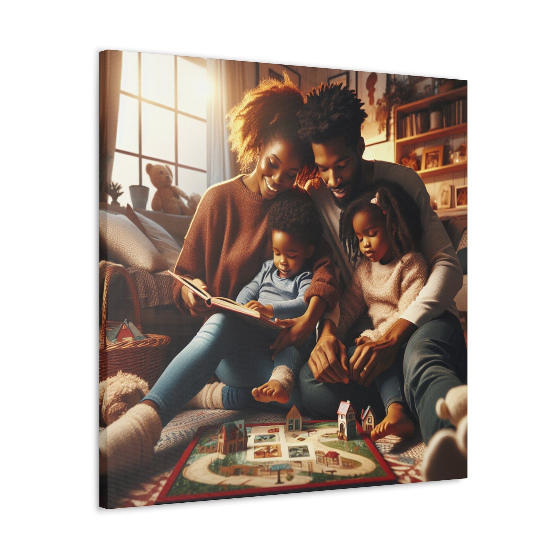 "Cozy Family Reading and Bonding" - Canvas - Authentic4Us