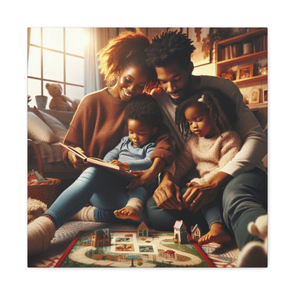 "Cozy Family Reading and Bonding" - Canvas - Authentic4Us