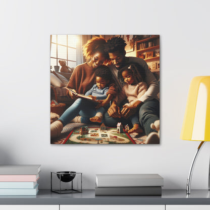 "Cozy Family Reading and Bonding" - Canvas - Authentic4Us