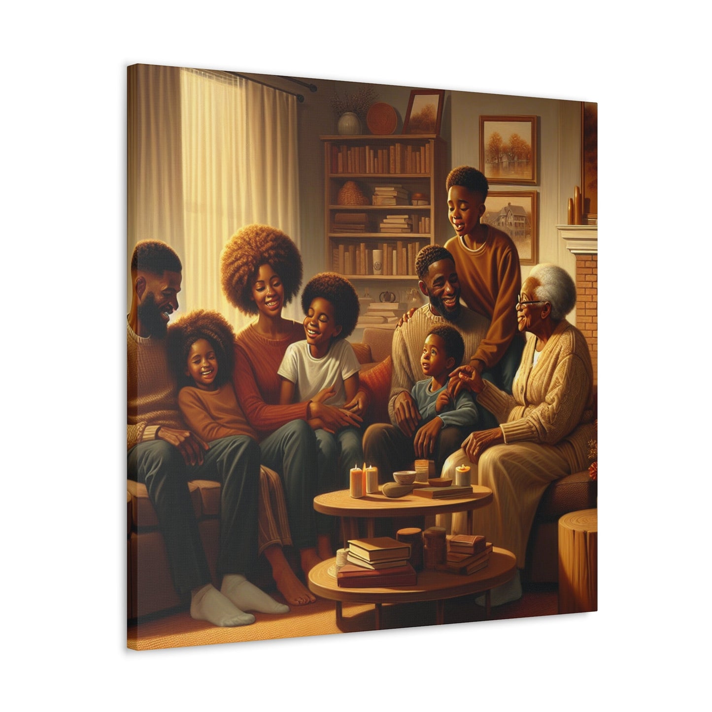 "Cozy Generations: A Warm Family Gathering" - Canvas - Authentic4Us