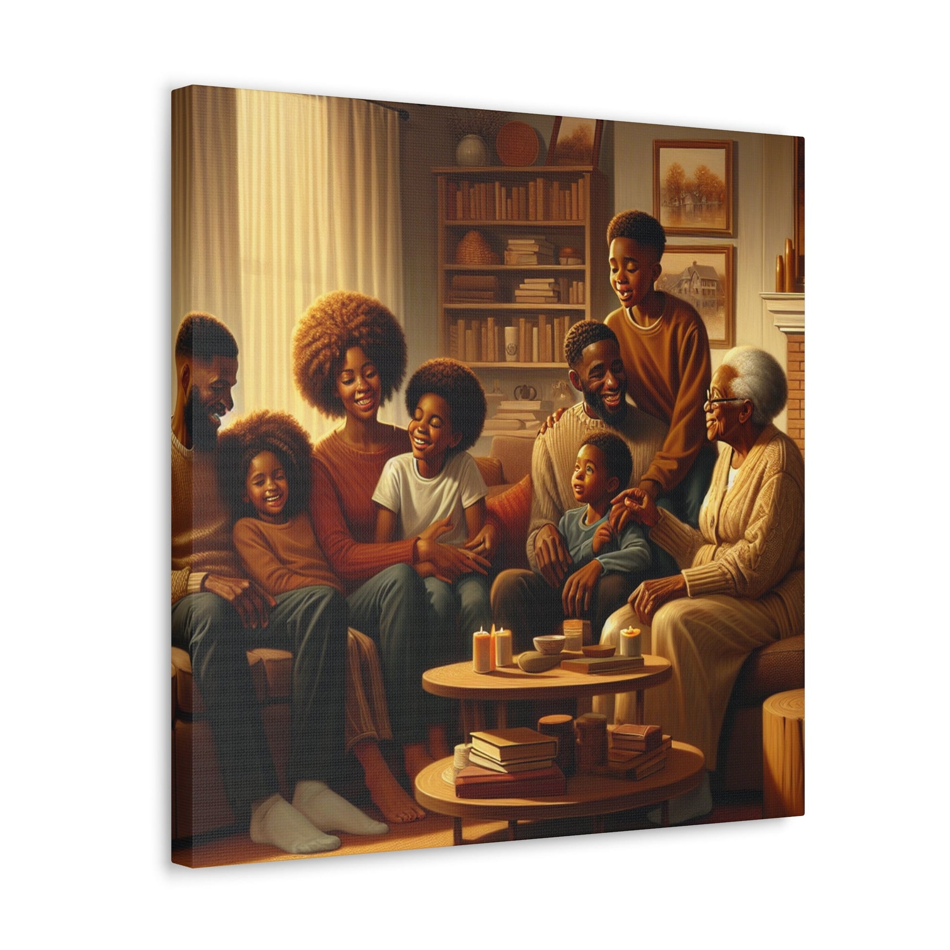 "Cozy Generations: A Warm Family Gathering" - Canvas - Authentic4Us