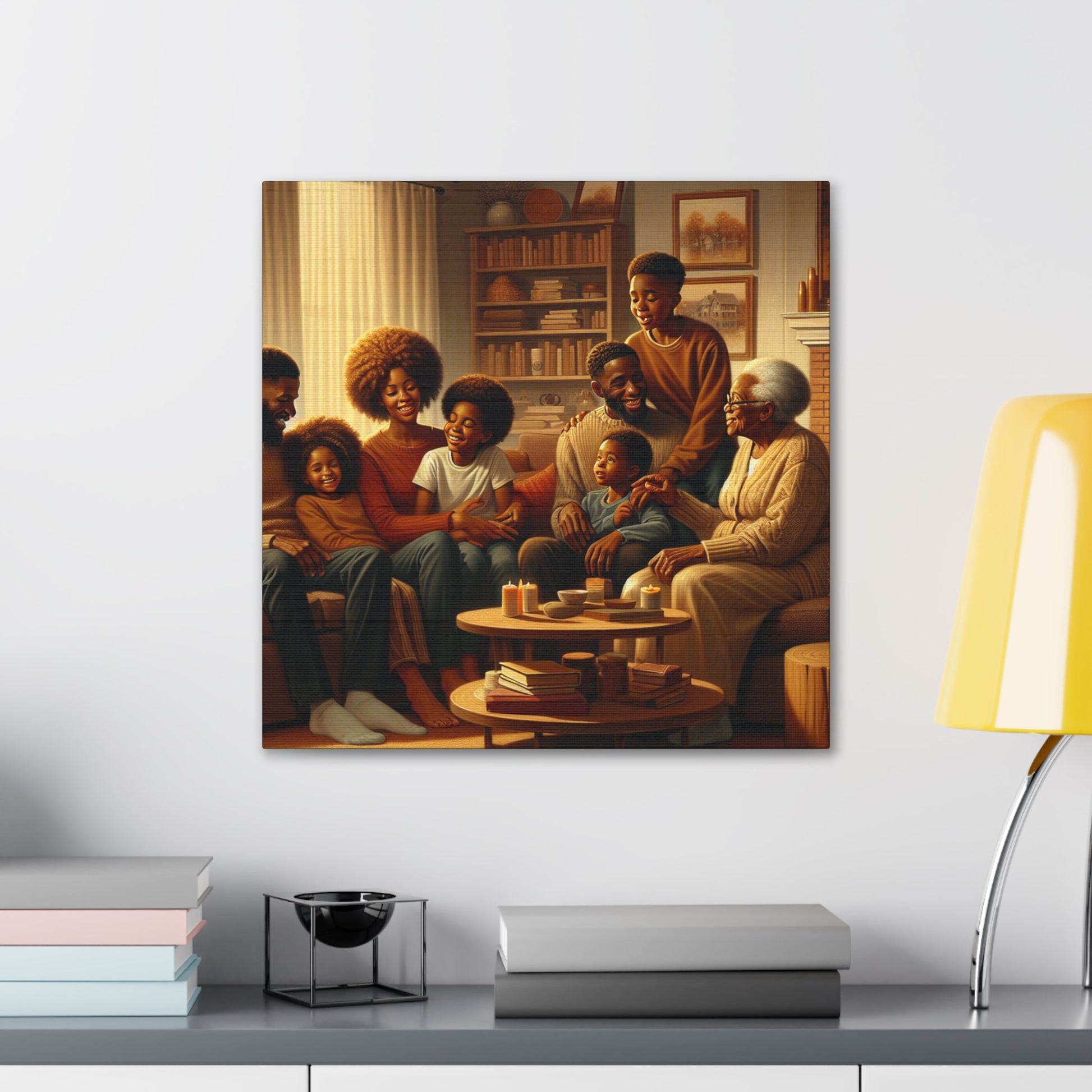 "Cozy Generations: A Warm Family Gathering" - Canvas - Authentic4Us