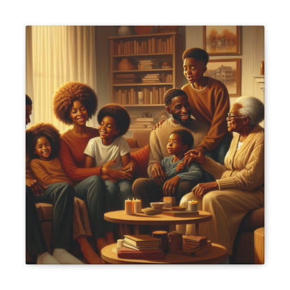 "Cozy Generations: A Warm Family Gathering" - Canvas - Authentic4Us