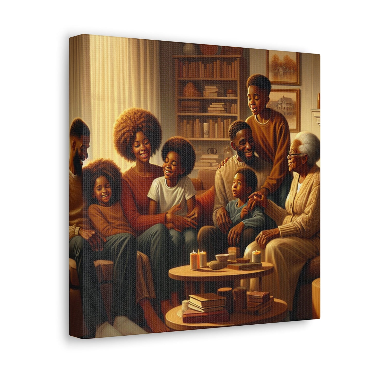 "Cozy Generations: A Warm Family Gathering" - Canvas - Authentic4Us