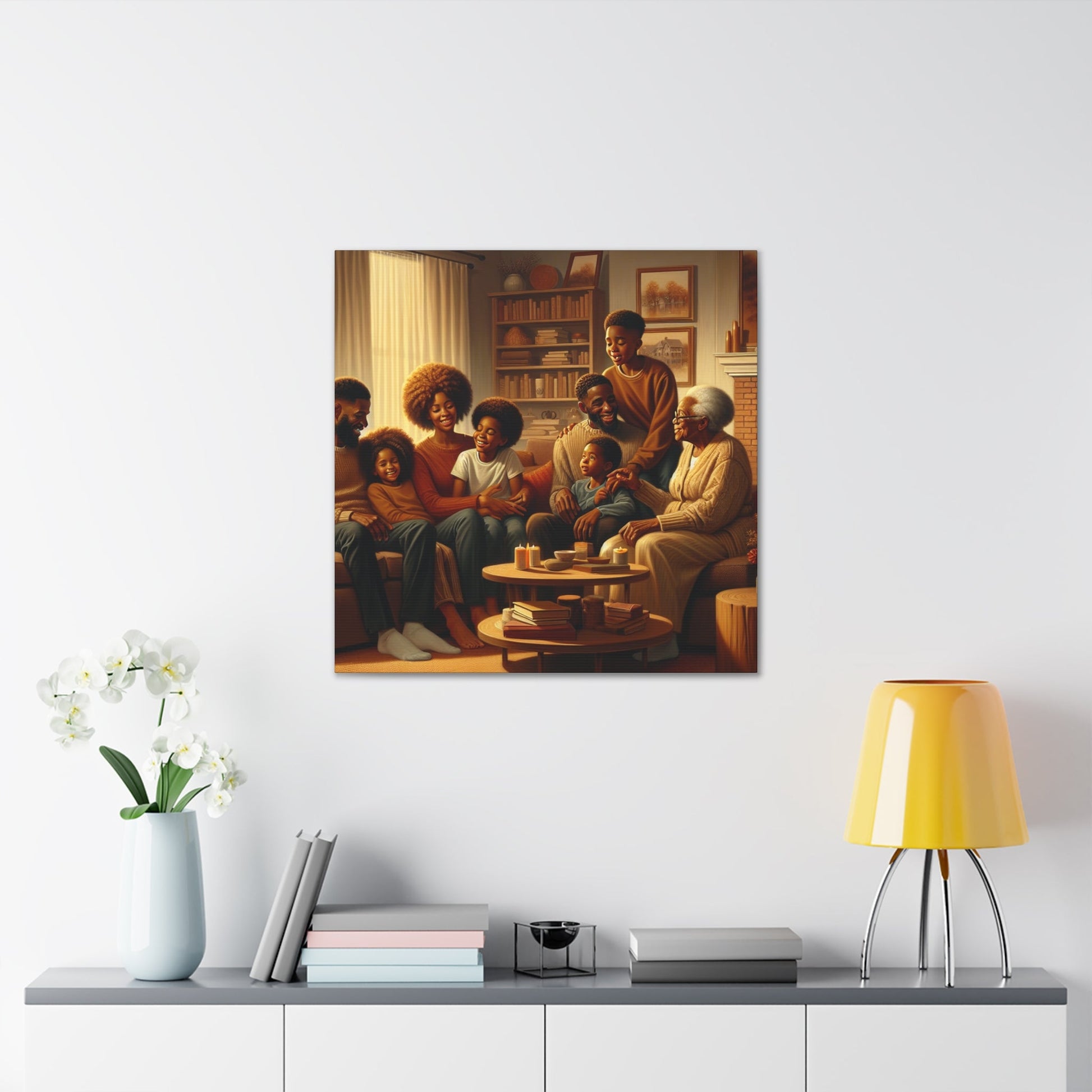 "Cozy Generations: A Warm Family Gathering" - Canvas - Authentic4Us