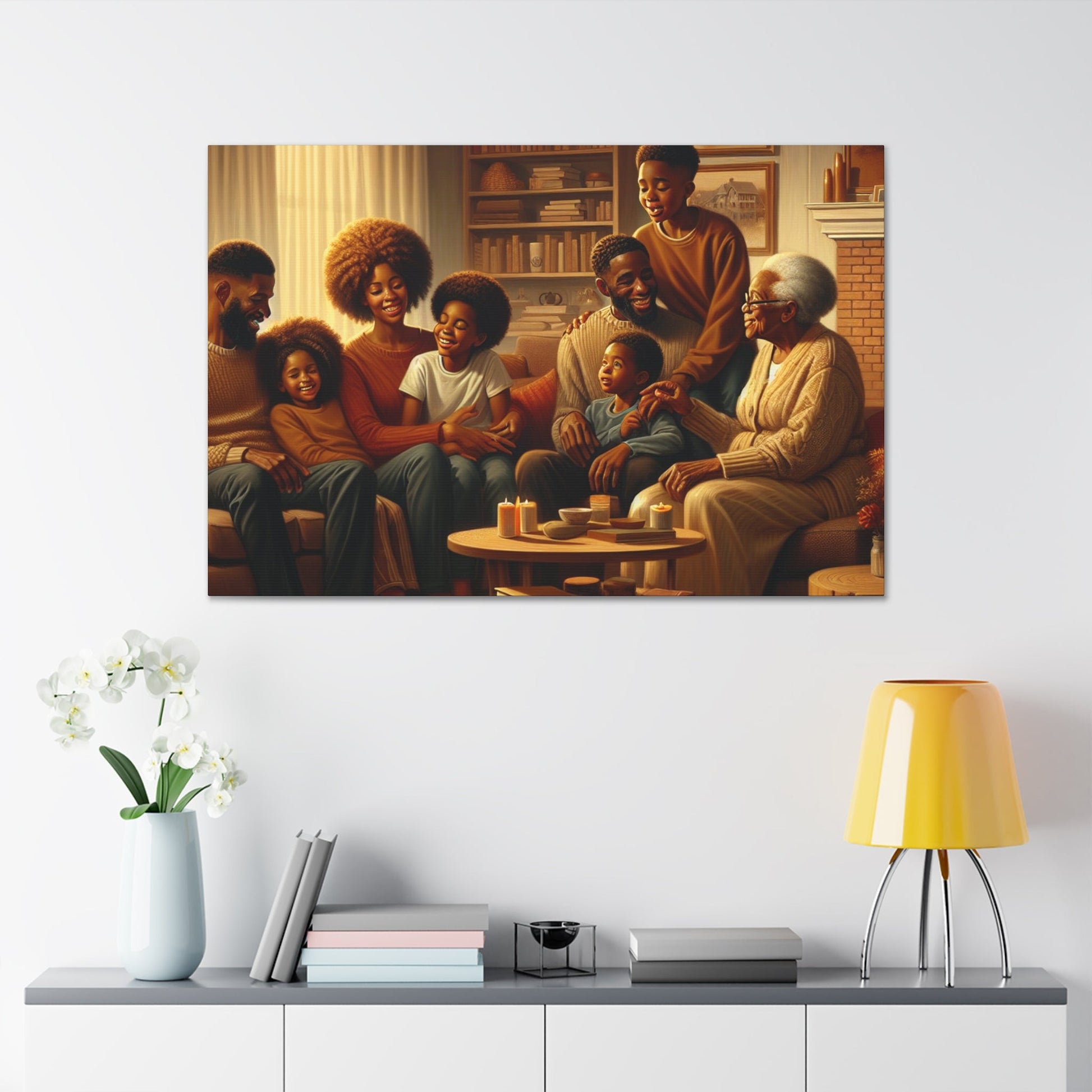 "Cozy Generations: A Warm Family Gathering" - Canvas - Authentic4Us