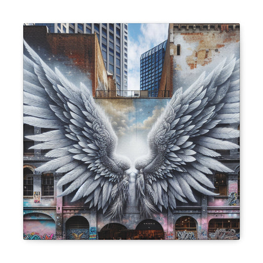 "Divine Wings in Urban Canvas" - Canvas - Authentic4Us