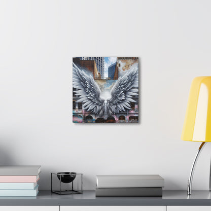 "Divine Wings in Urban Canvas" - Canvas - Authentic4Us