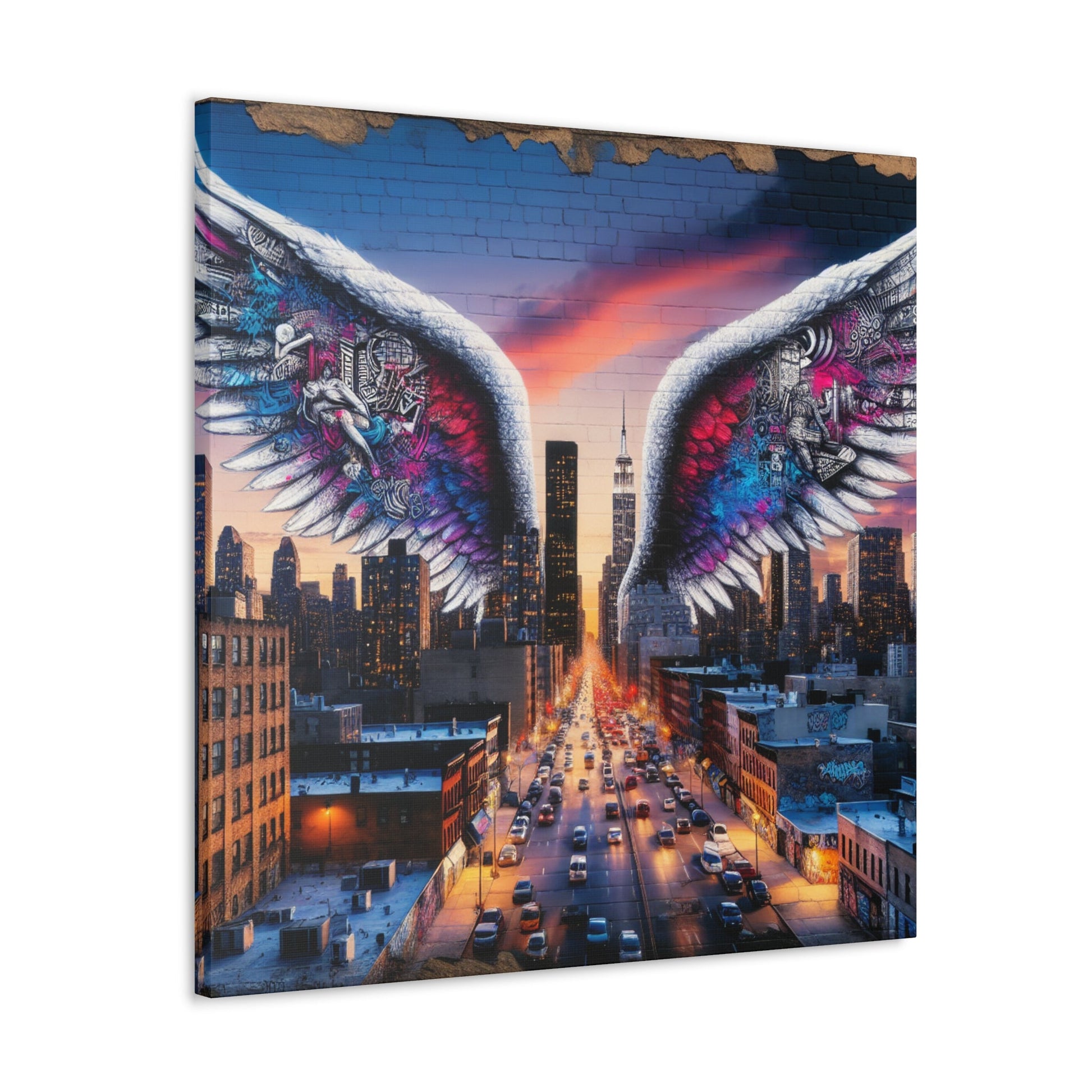 "Dusk Dreamscape with Winged Marvel" - Canvas - Authentic4Us