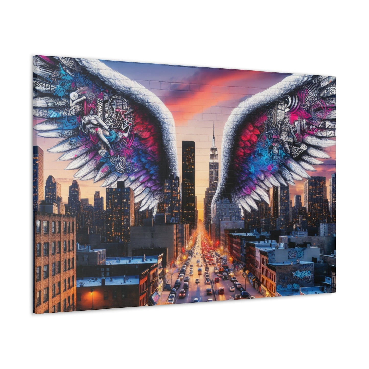 "Dusk Dreamscape with Winged Marvel" - Canvas - Authentic4Us