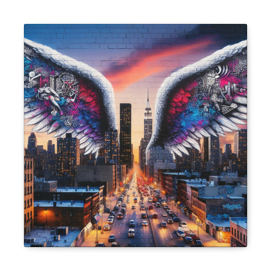 "Dusk Dreamscape with Winged Marvel" - Canvas - Authentic4Us