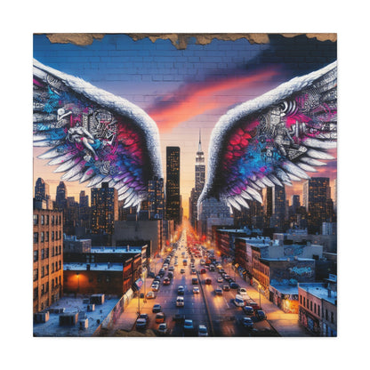 "Dusk Dreamscape with Winged Marvel" - Canvas - Authentic4Us