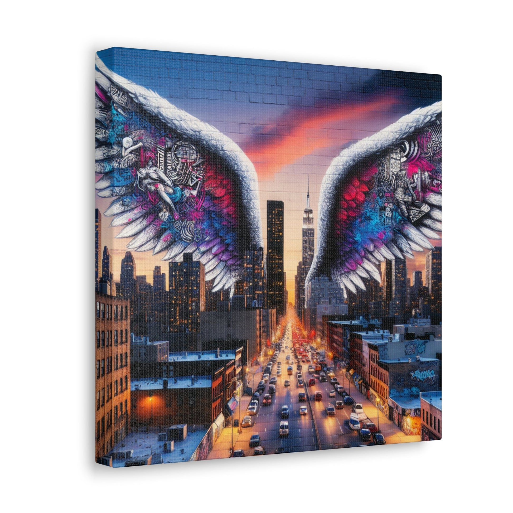 "Dusk Dreamscape with Winged Marvel" - Canvas - Authentic4Us