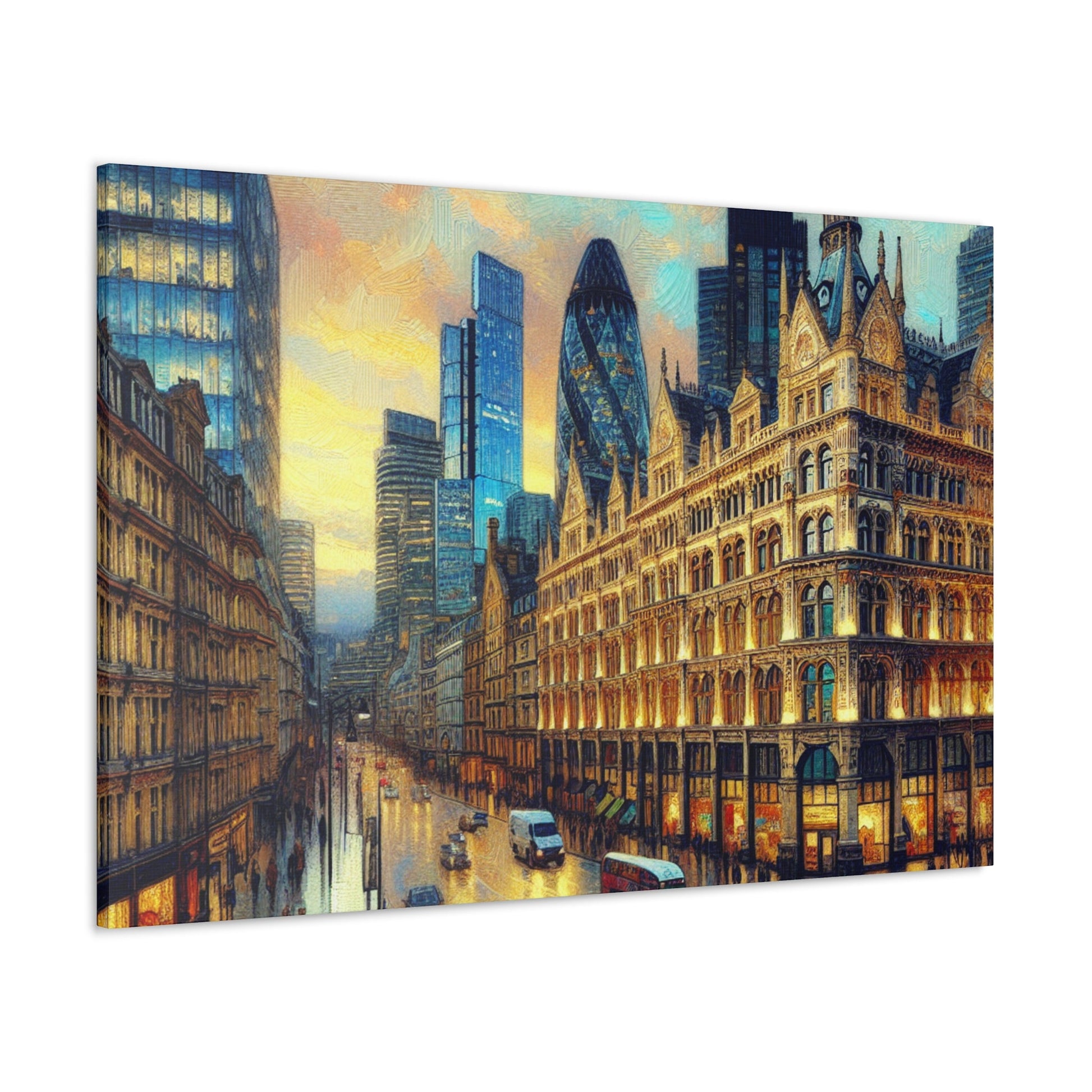 "Dusk Impressions: London's Vibrant Streets" - Canvas - Authentic4Us