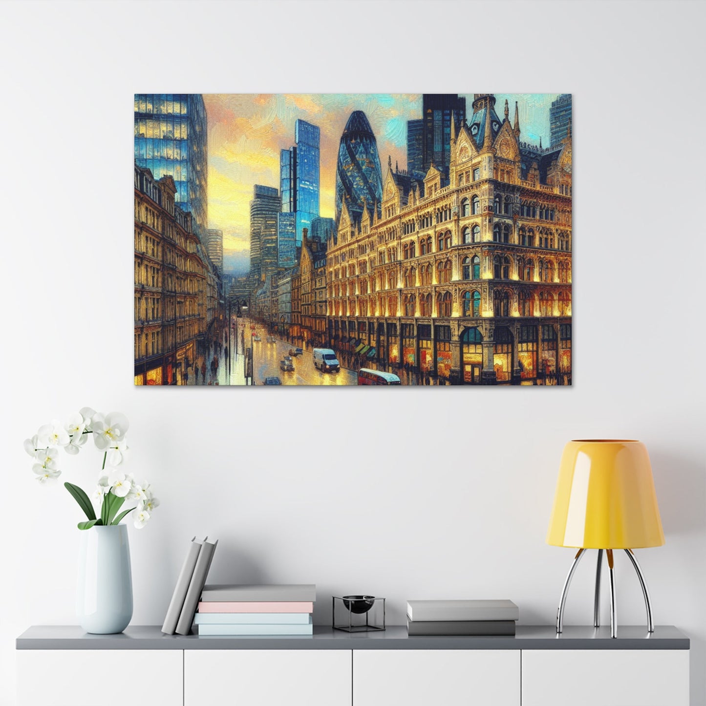 "Dusk Impressions: London's Vibrant Streets" - Canvas - Authentic4Us