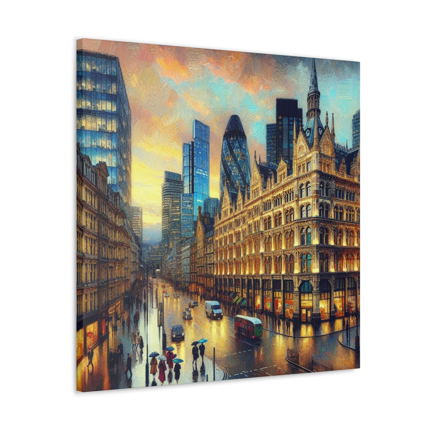 "Dusk Impressions: London's Vibrant Streets" - Canvas - Authentic4Us