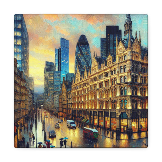 "Dusk Impressions: London's Vibrant Streets" - Canvas - Authentic4Us