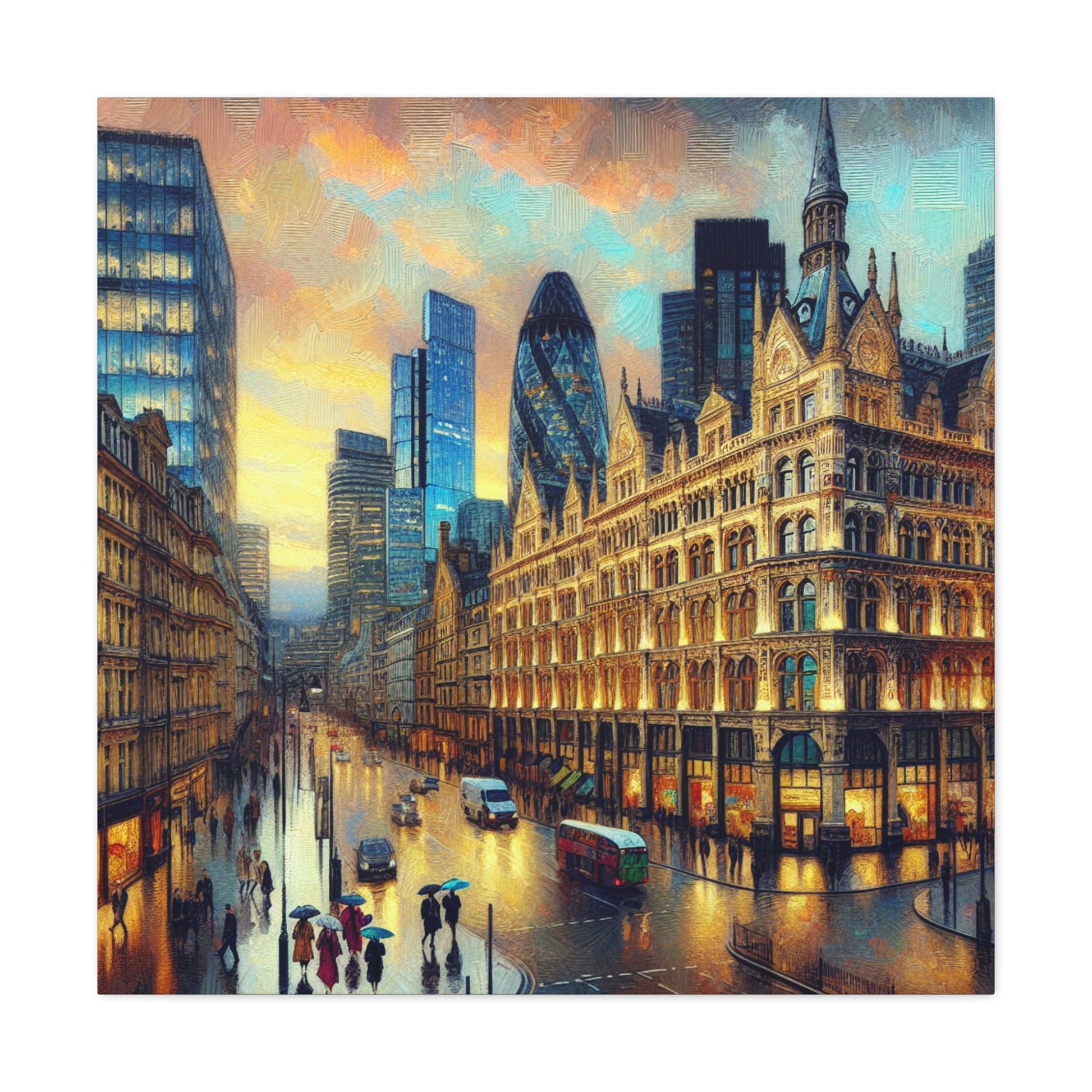 "Dusk Impressions: London's Vibrant Streets" - Canvas - Authentic4Us