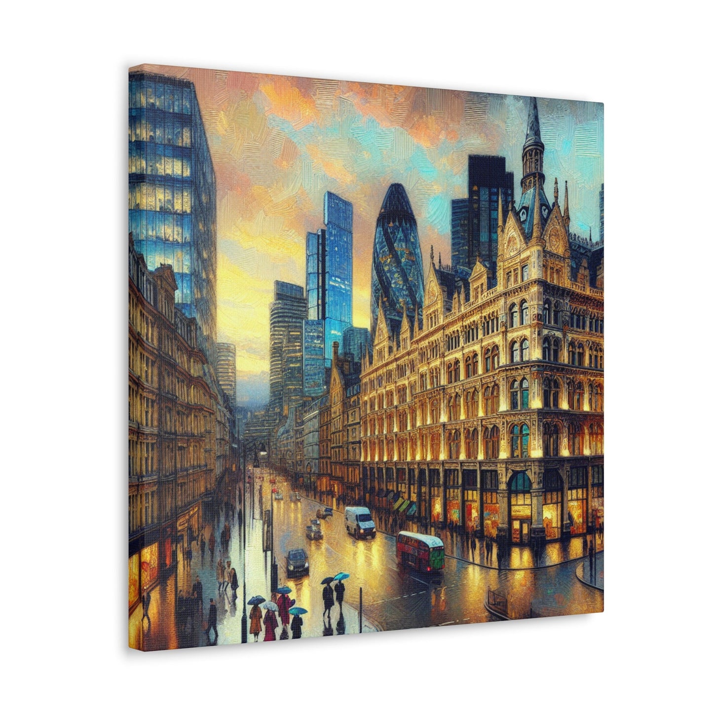 "Dusk Impressions: London's Vibrant Streets" - Canvas - Authentic4Us