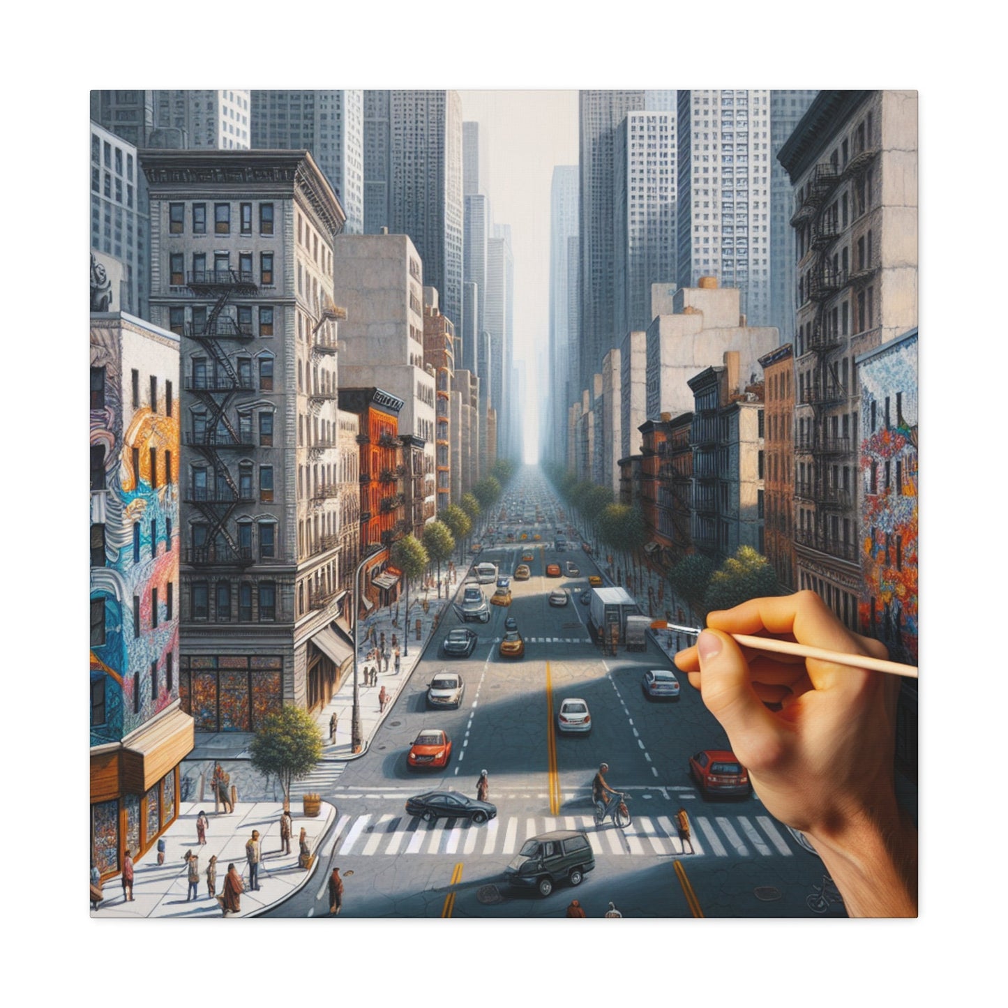 "Dynamic Cityscape in Midst" - Canvas - Authentic4Us