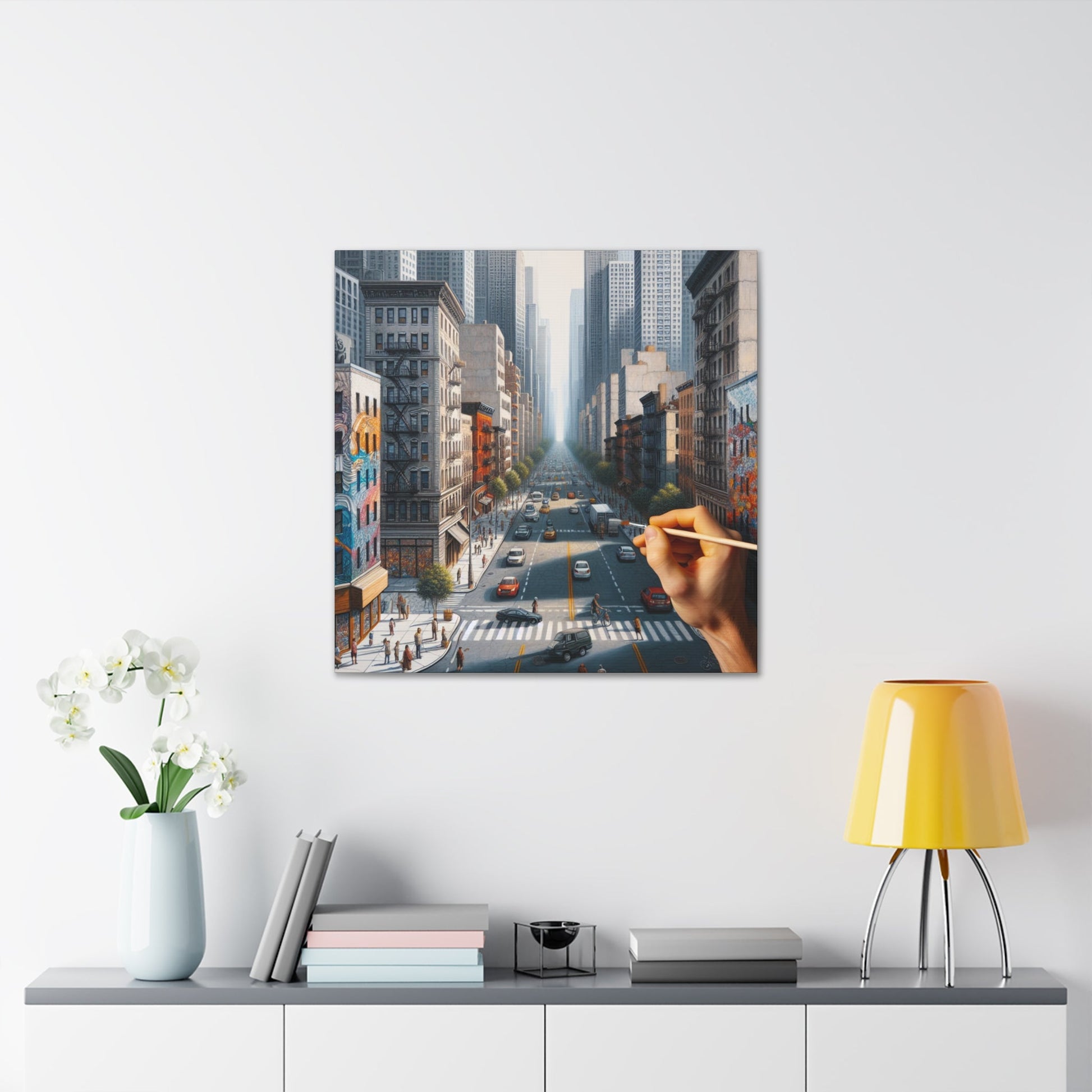 "Dynamic Cityscape in Midst" - Canvas - Authentic4Us