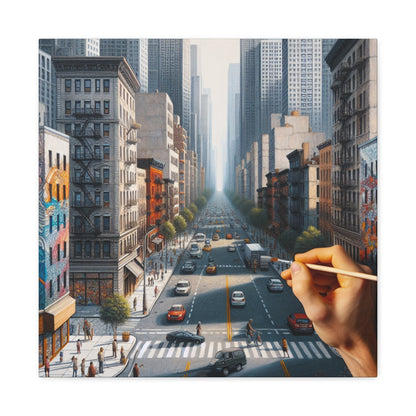 "Dynamic Cityscape in Midst" - Canvas - Authentic4Us