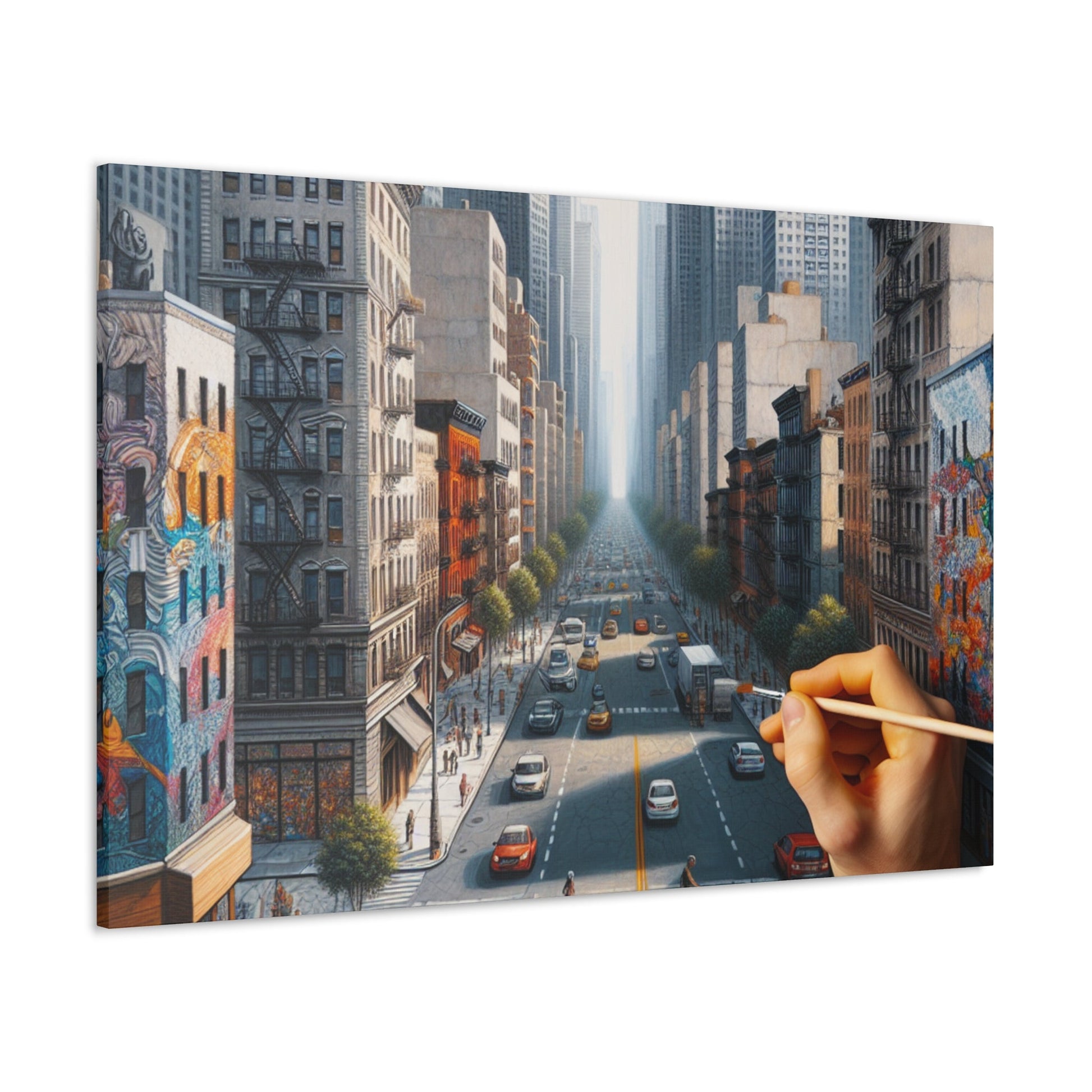 "Dynamic Cityscape in Midst" - Canvas - Authentic4Us