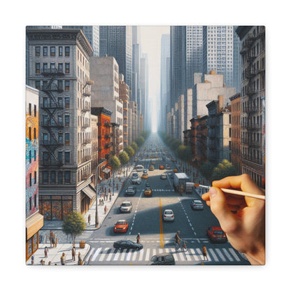 "Dynamic Cityscape in Midst" - Canvas - Authentic4Us