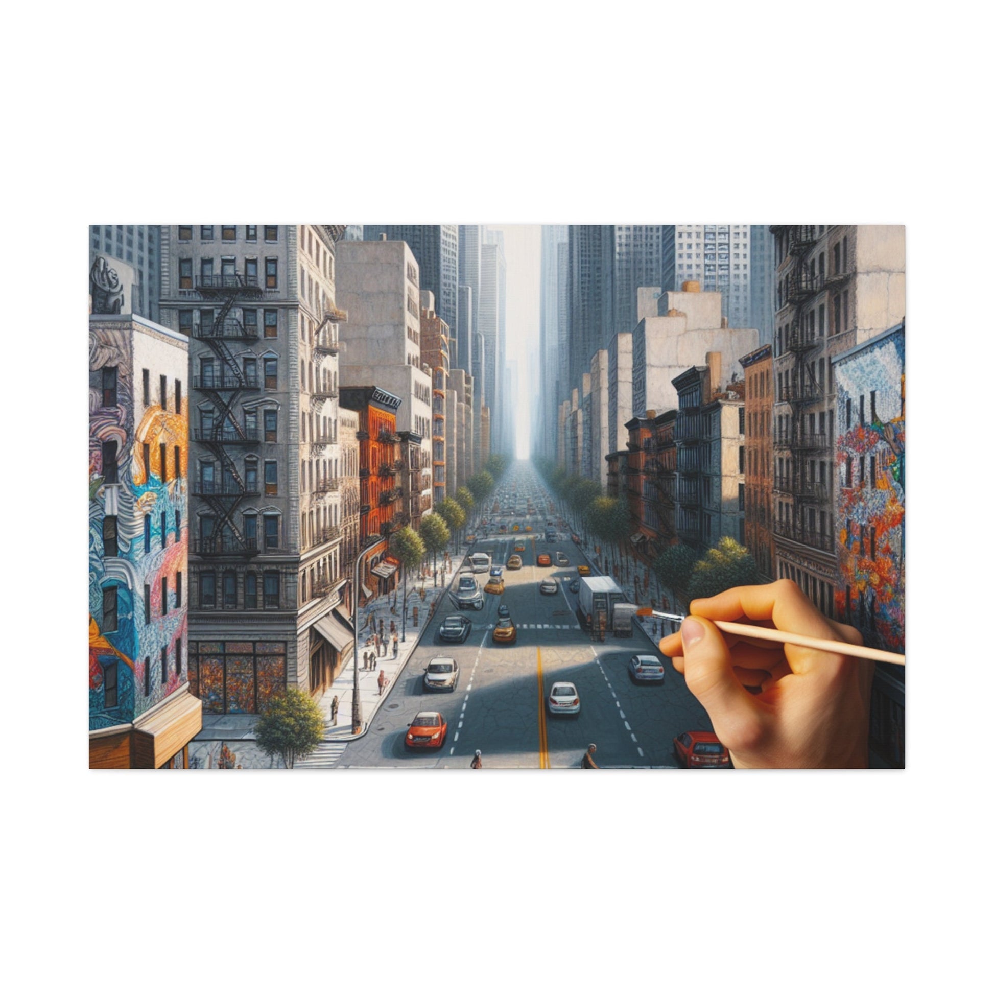 "Dynamic Cityscape in Midst" - Canvas - Authentic4Us