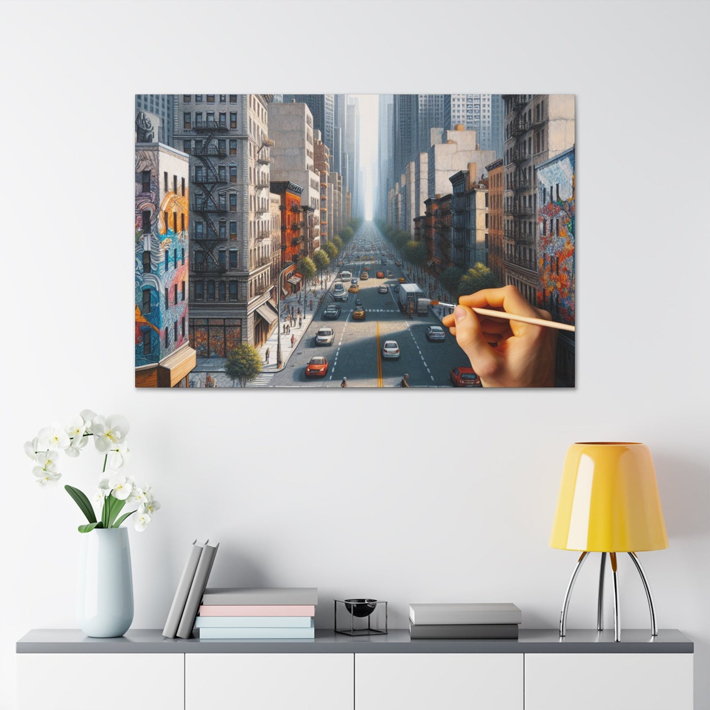 "Dynamic Cityscape in Midst" - Canvas - Authentic4Us