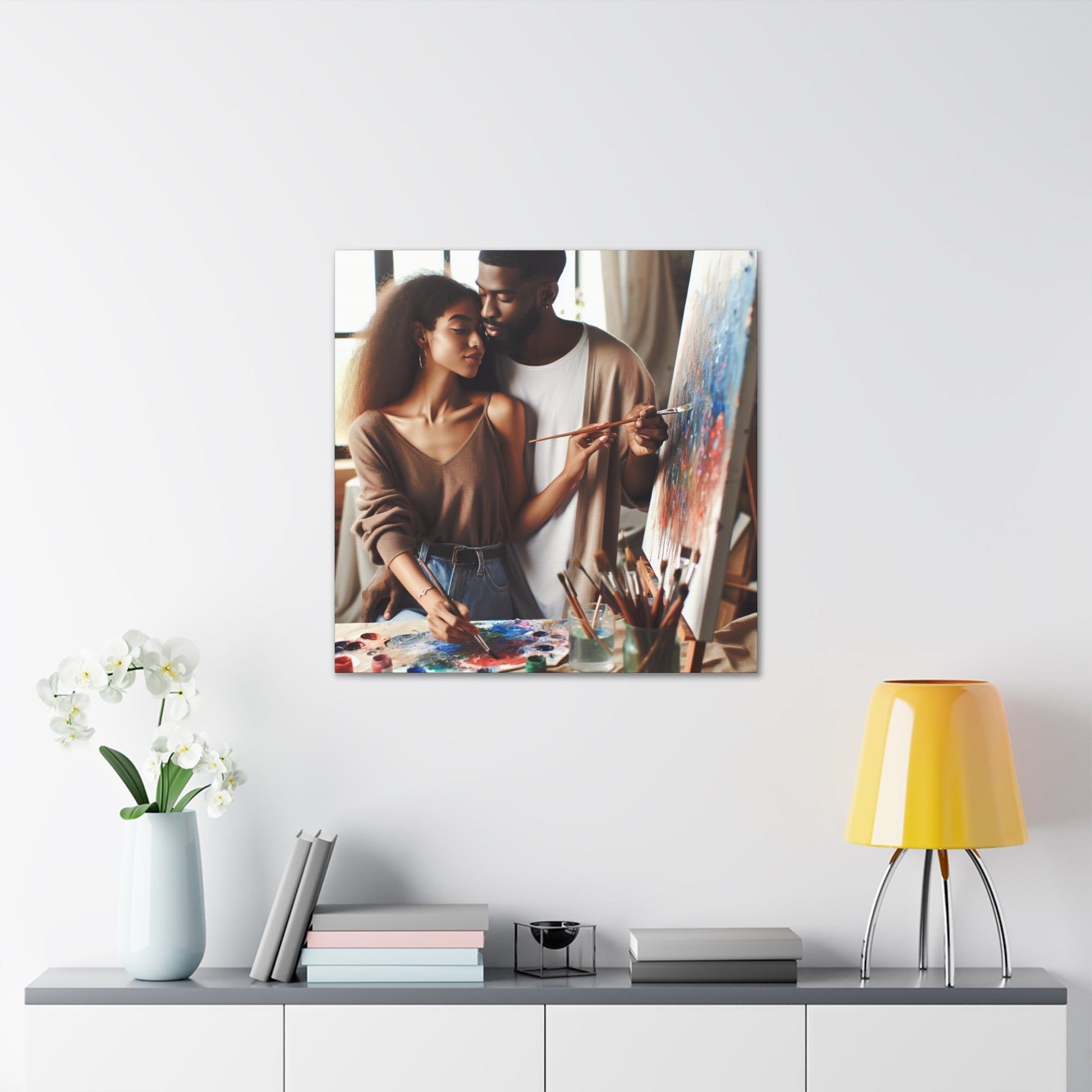 Dynamic Duo Embracing Artistic Passion - Canvas - Authentic4Us