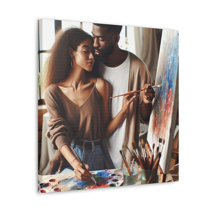 Dynamic Duo Embracing Artistic Passion - Canvas - Authentic4Us