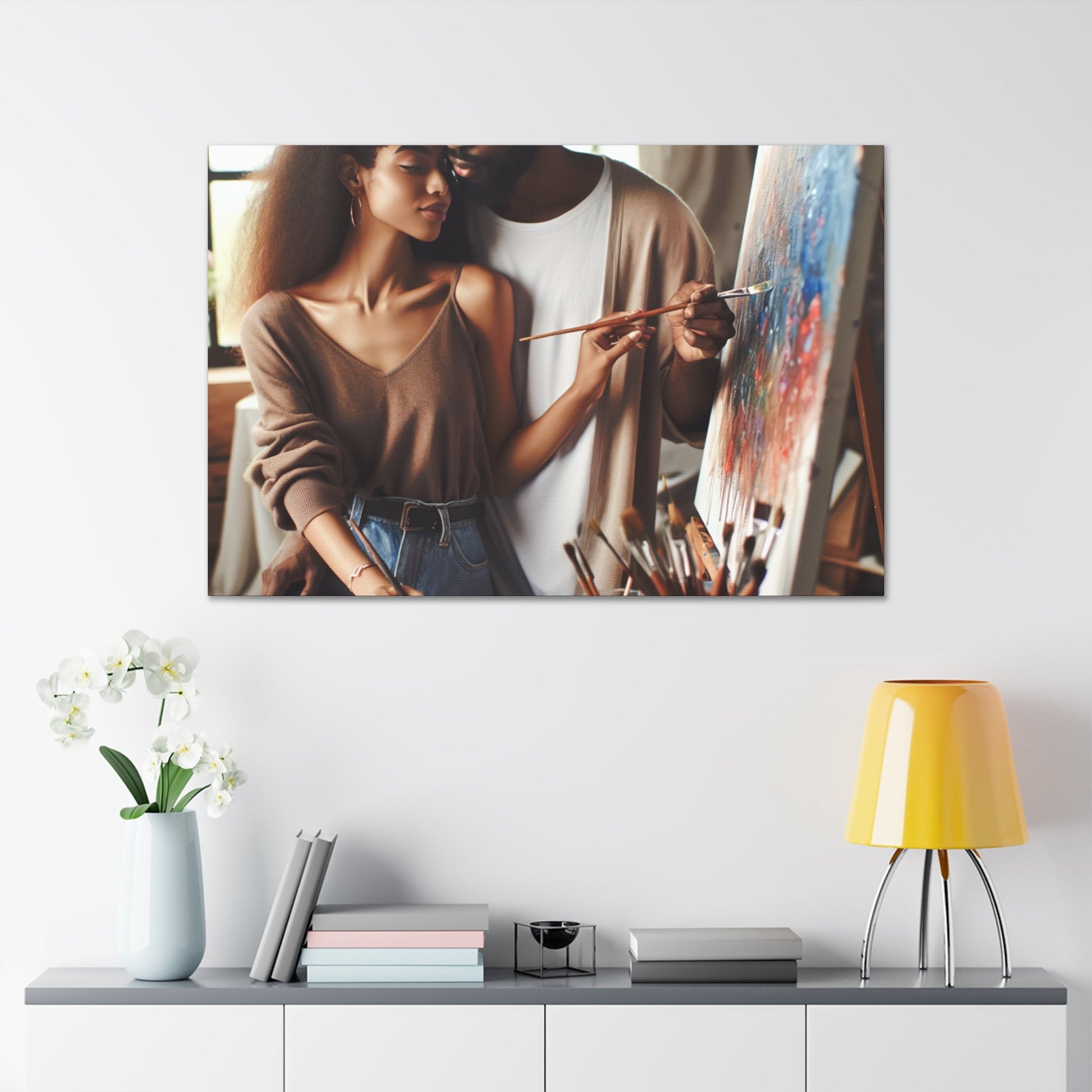 Dynamic Duo Embracing Artistic Passion - Canvas - Authentic4Us